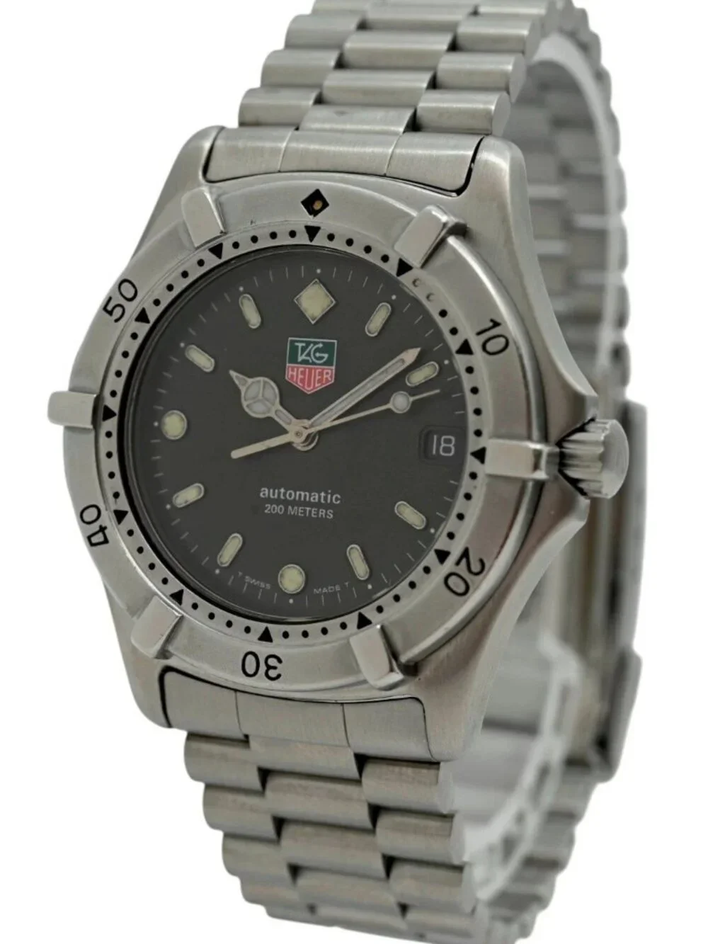 Tag Heuer 37mm Mens Professional 2000 Series Automatic Black Dial Watch 669.206F